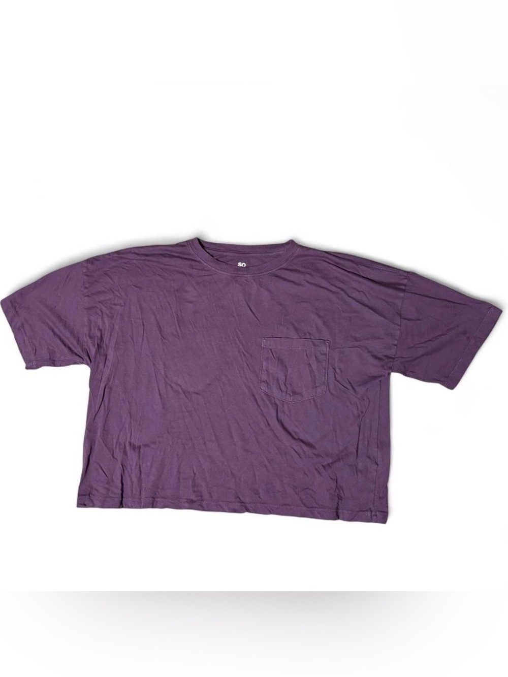large purple cropped T-shirt